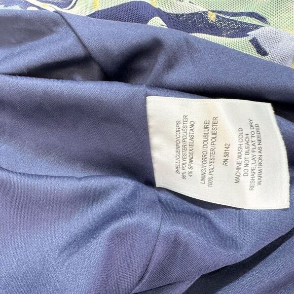 London Times Maxi Dress Womens 8 Petite Mesh Floral High Neck New - Picture 6 of 11